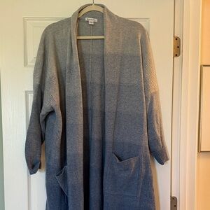Athleta Gray Ombre Open-Front Cardigan